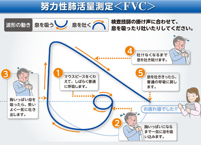 肺機能検査（肺気量分画、フローボリュームカーブ）
