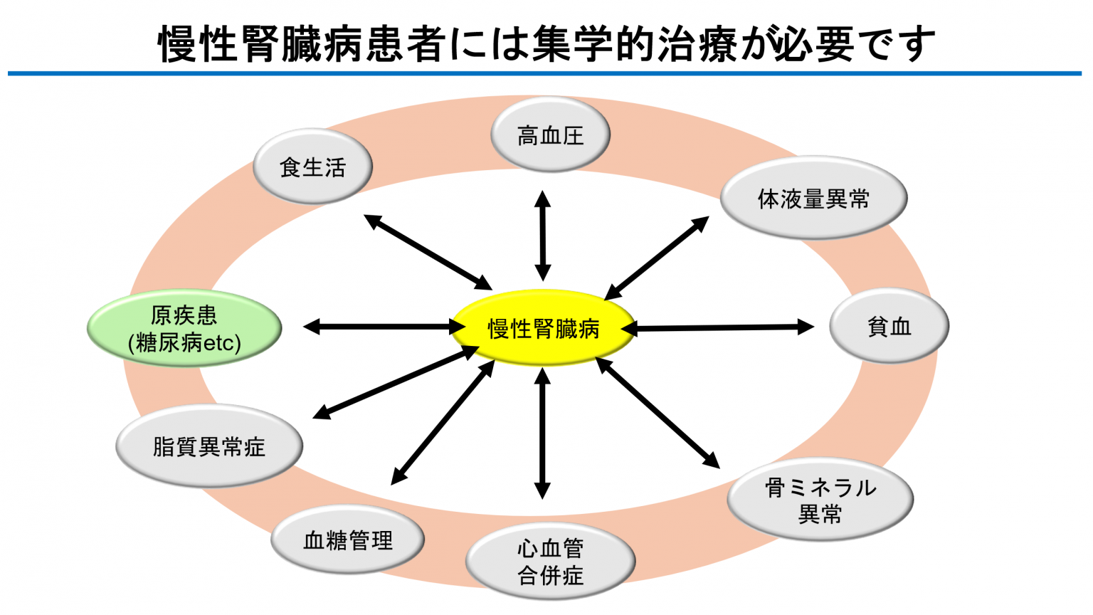 慢性腎臓病患者には集学的治療が必要です